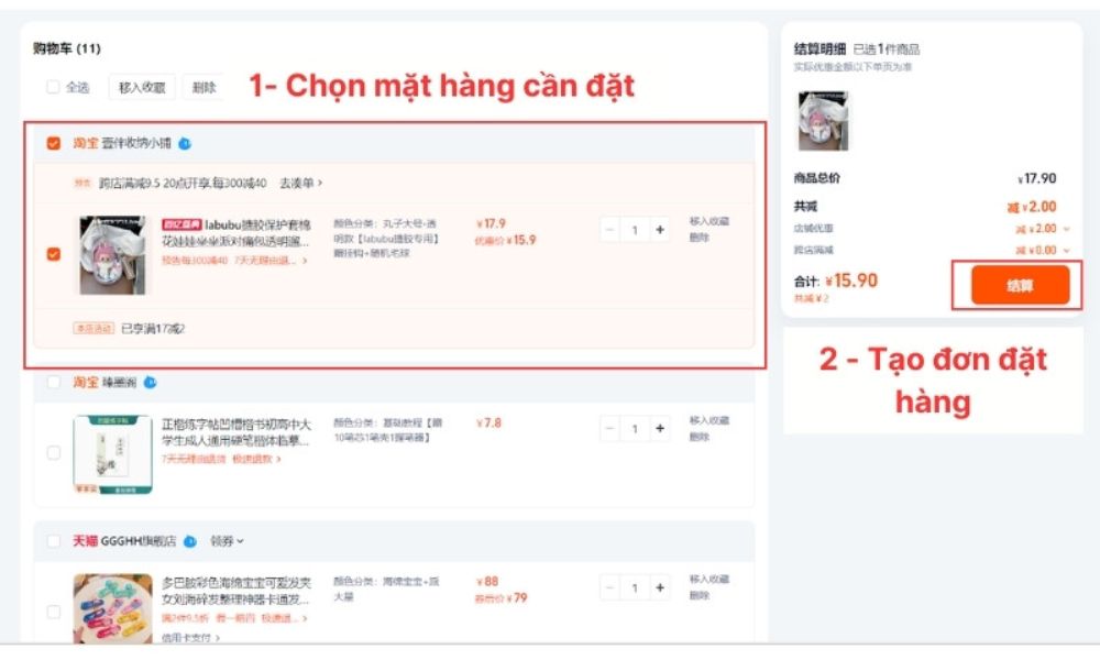 Tạo đơn mua hàng Taobao order từ Trung Quốc Tạo đơn hàng Taobao mua từ Trung Quốc
