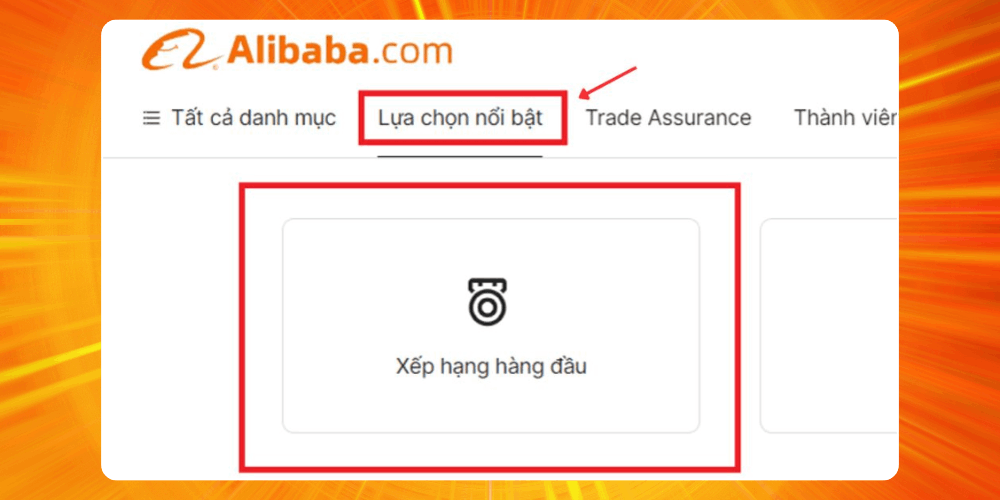 Chọn những shop Alibaba uy tín tại mục Featured selections