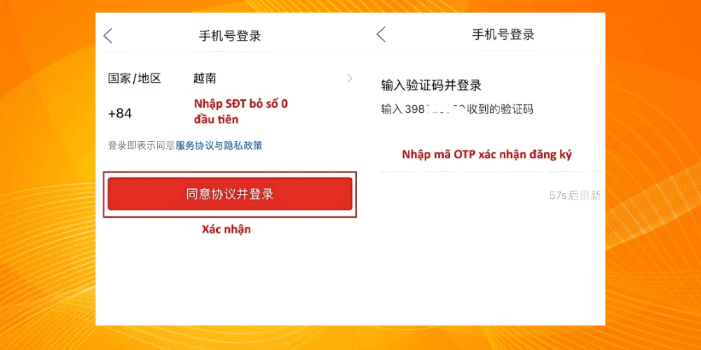 Tiếp tục các bước đăng ký tài khoản nhập hàng Pinduoduo
