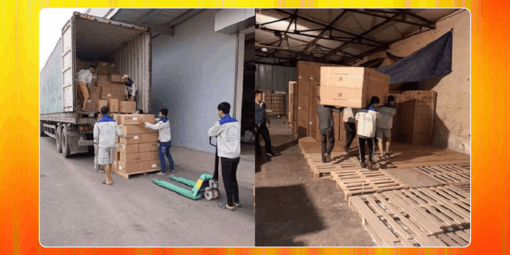 Thuê người khuân vác hàng khi đi Quảng Châu lấy hàng