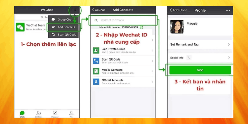 Tìm tài khoản Wechat của người bán để mặc cả giá Taobao