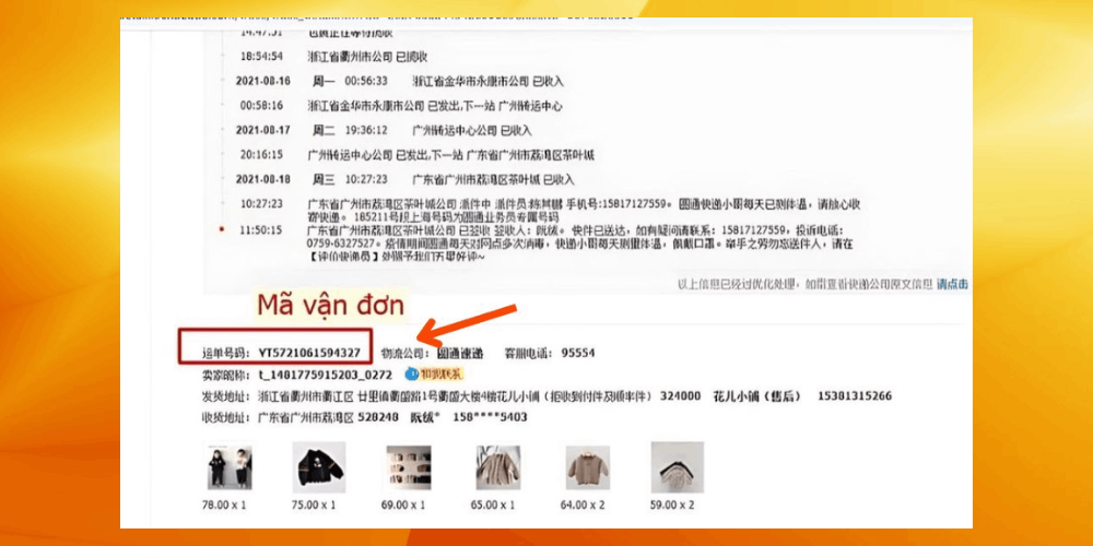 Bấm xem phần tra mã vận đơn nội địa Trung Quốc