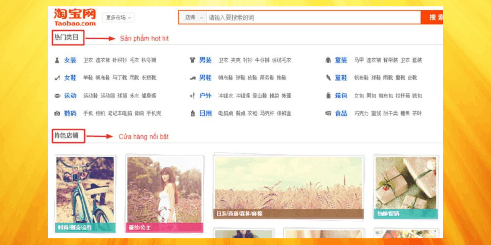 Cách tìm sản phẩm trên Taobao qua danh mục