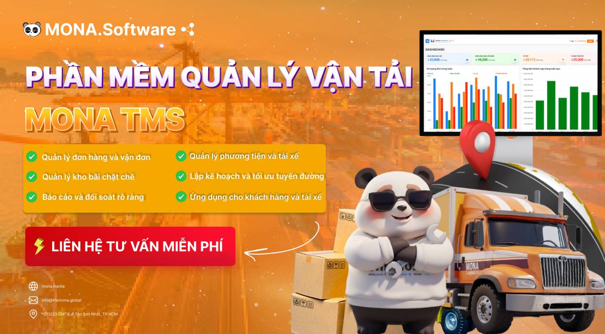 Phần mềm vận tải MONA TMS giúp việc chuyển đổi số logistics thuận lợi hơn